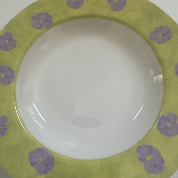 Set of 2 Mikasa Pansy Celadon Soup Salad Bowls L5752 Floral Dish Made in Japan - Picture 5 of 8